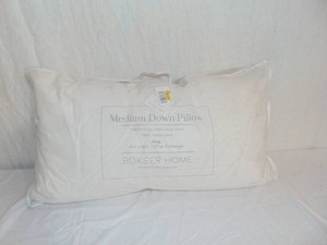 King BOKSER HOME Medium 700 Fill Power Luxury White Duck Down Machine Washable White Bed Pillow