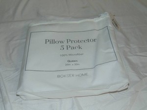 5 Pack Queen White BOKSER HOME Pillow Protector