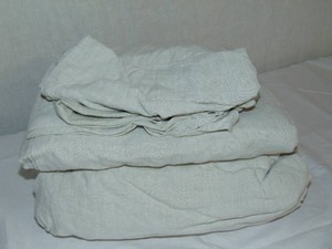 Queen Pebble Heather BOKSER HOME 100% French Linen Sheet Set