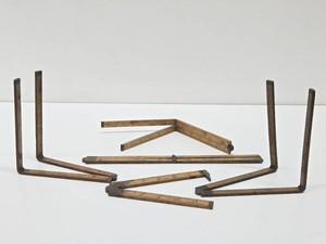 Lot of 5 Antique Boxwood &amp Brass Folding Rulers