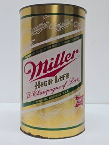 Vintage MILLER HIGH LIFE Metal Beer Can Waste Basket  Trash Can