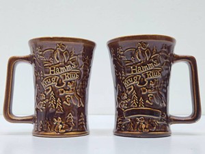 Pair of Vintage HAMMS BEER Krug Klub Beer Mugs
