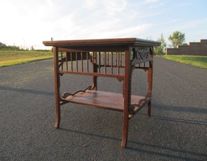 Very Nice Ornate Antique Oak Side Table