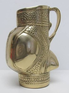 Vintage 10 Heavy Sold Brass Golf Bag Vase or Display