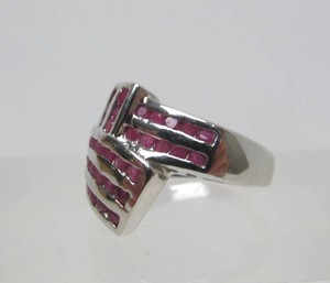 Sterling Silver &amp Ruby Ring - Size 10