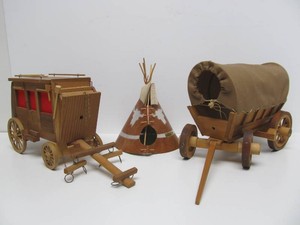 Group of Old Vintage Western Toys &amp Displays