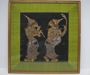 Nice Vintaeg Kinnara Thai Painting on Silk