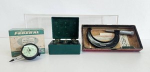 Group of Vintage Precision Tools &amp Brass Weight Set