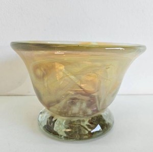 Heavy Handblown Art Glass Bowl