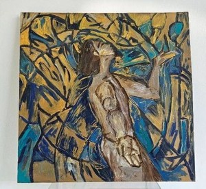 Unframed Signed Oil on board Painting - Martyr