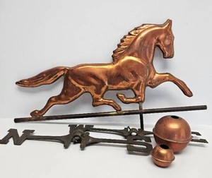 Vintage Full Bodied Copper Directional Horse Weathervane