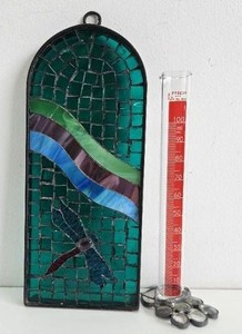 Stained Mosaic Glass Dragonfly Window Sun Catcher wRain Catcher