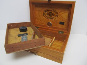 Wooden Cigar Humidor wCigar Cutters etc
