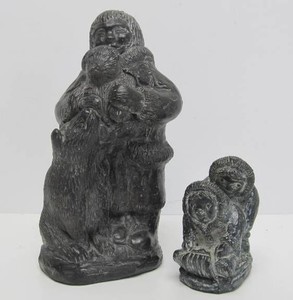 2 Vintage Wolfs Original Inuit Sculptures - Made in Canada