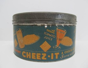 Large Original Antique 1920s CHEEZ-IT Advertising Tin&nbsp
