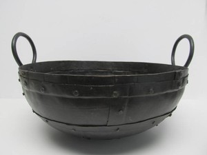 Large IronMetal Primitive Gothic Style Cauldron or Bowl