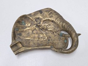 Old Vintage Cast Metal Elephant Ashtray&nbsp