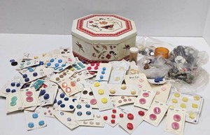 Vintage Tin Full of Old Matching Button Sets