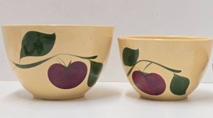 2 Vintage Ovenware Apple Pattern MixingNesting Bowls&nbsp