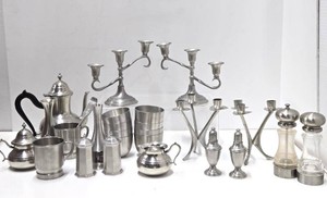 Excellent LARGE Estate Collection of Vintage Mid Century Pewter Ware