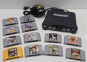 Nintendo N64 Video Game System wCords &amp Games
