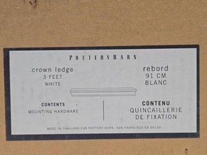 Brand New 3 Pottery Barn Crown Ledge White shelf  Mantel