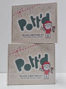 2 Brand New POTTD Deluxe Christmas Pottery Kits