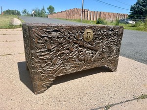 Great Looking Vintage Deep Relief Carved Chinese Blanket Chest