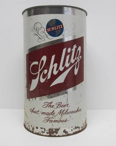 Vintage 1970s era SCHLITZ Metal Trash Can&nbsp