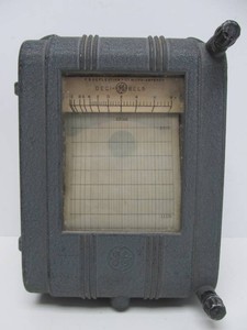 Vintage Industrial GE Recording Volt-Ammeter