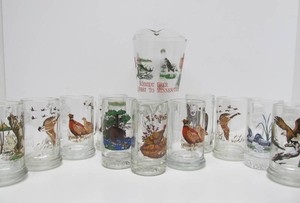 Collection of Vintage SCHMIDT BEER Wildlife Collectors Series Beer Glasses &amp Pitcher