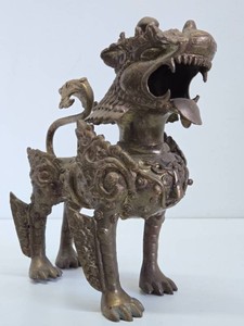 Antique Chinese Bronze Foo Dog Sculpture
