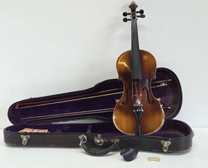 Antique Stradivarius Model Violin wCase &amp 2 Bows #2