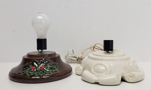 Pair of Vintage Ceramic Christmas Tree Bases