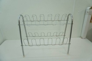 vintage chrome plated wire shoe rack