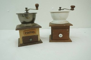 2 vintage hand crank coffee grinders