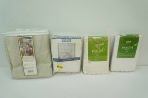 New in Package eyelet accents pillow cases, lace curtains and shower curtain