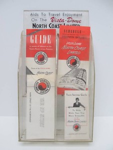 Awesome Vintage Railroad Depot VISTA DOME Brochure Display Stand wOriginal Brochures - North Coast Limited
