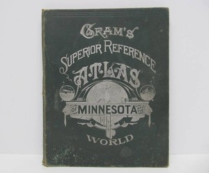 Large Antique Crams MINNESOTA Superior Reference Atlas&nbsp