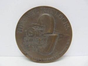 Vintage 1920s-30s era HI-POWER NUT LOCKS Railroad Advertising Large Bronze Medallion