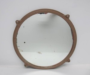 vintage 1930s era Heavy Round Iron Railroad Train Mirror