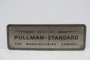 Original Vintage 1950s era PULLMAN Metal Builders Plaque #2