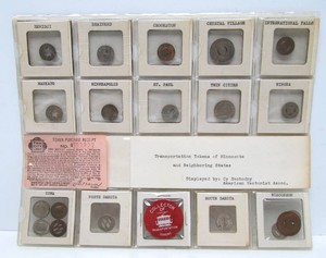 Very Cool Display Showing Different Minnesota Transit Tokens &amp Routes