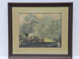 Old Vintage Framed Saint Paul &amp Pacific Railroad Print