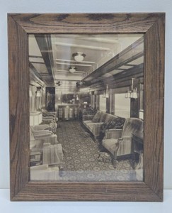 Old Vintage Original Large Format Photograph of the Inside of a Train Car