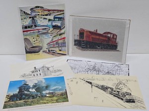 Lot of Assorted vintage Railroad Artwork