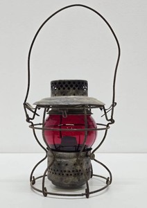 Antique C.M. St. P Railroad Lantern wRed Globe&nbsp