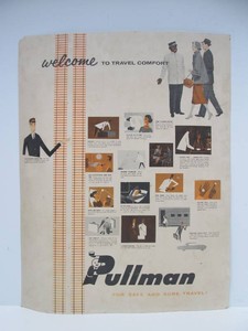 Original 1950s PULLMAN Company Railroad Advertising Sign - Welcome to Travel Comfort