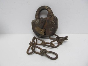 Antique Brass Railroad Lock wWorking Key