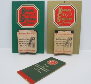 Pair of Vintage Kansas City Southern Lines Railroad Advertising Calendars &amp Old Map